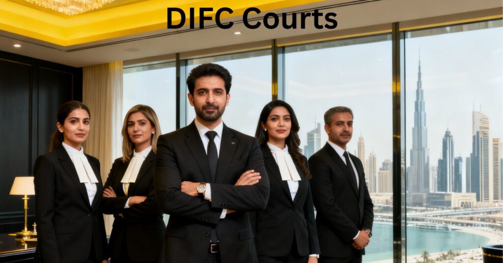 DIFC Courts Dubai common law courtroom and judicial bench