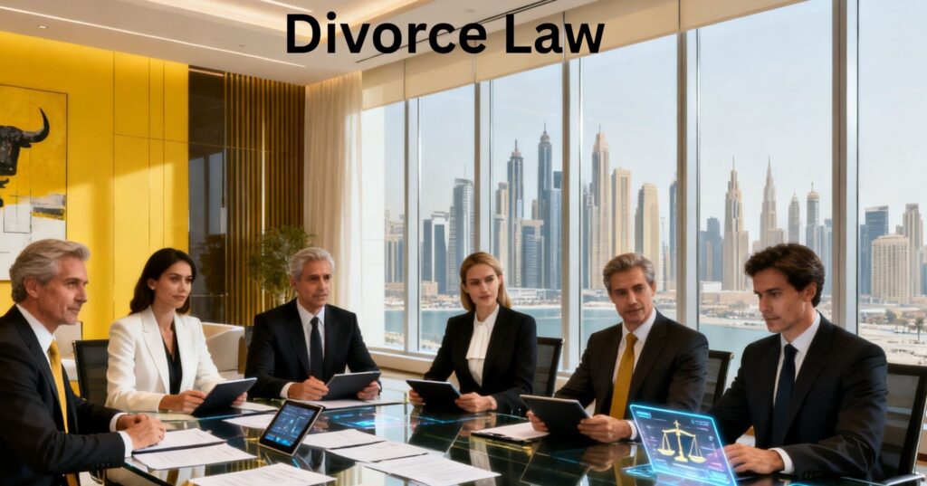 Infographic showing the two legal tracks for divorce in the UAE for Muslims and Non-Muslims.