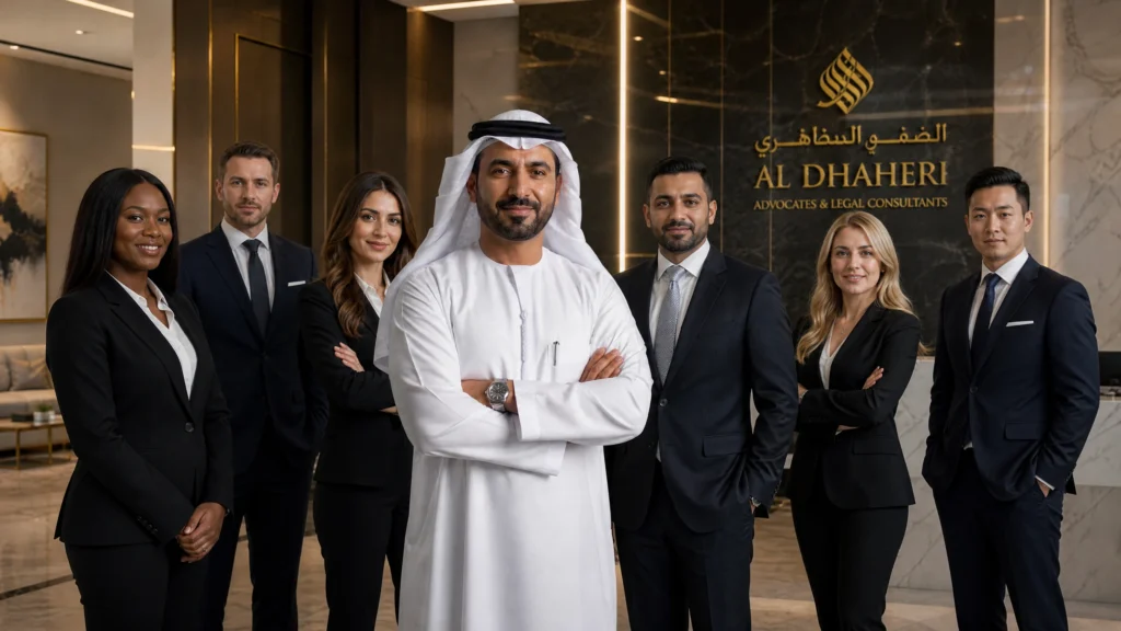 Infographic of UAE Insurance Law, CBUAE, Sanadak, and Dubai Courts hierarchy.